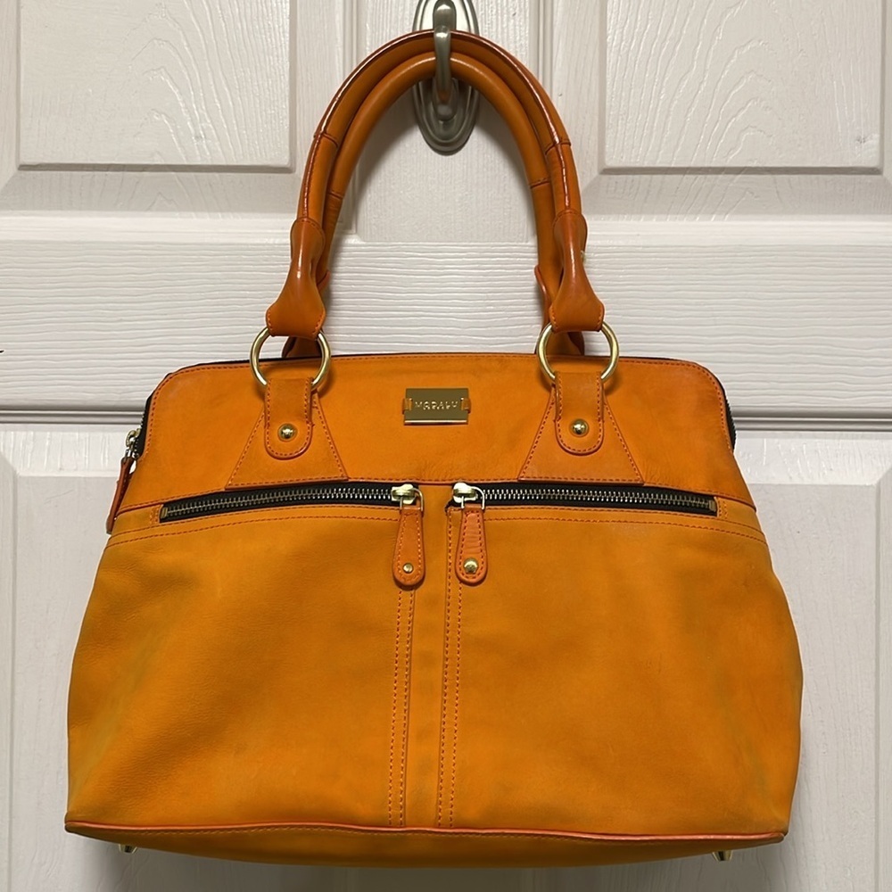 Modalu London | Pippa | Large Grab
Bag Satchel - Vibrant Orange |Leather & Suede